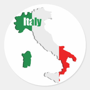 Italienische Karte Runder Aufkleber