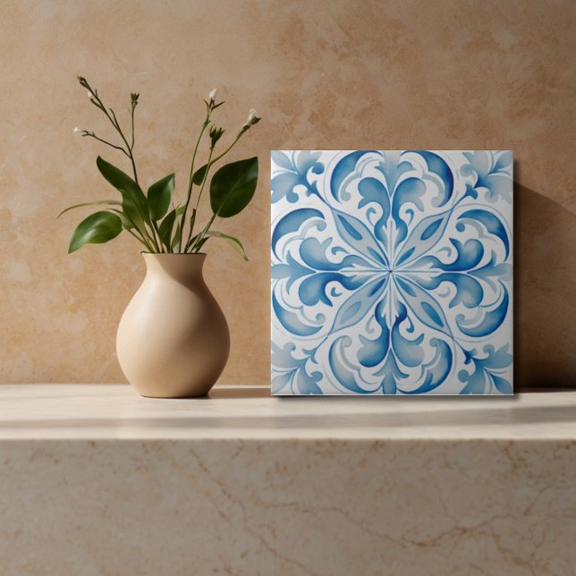 Italienische Keramik Tile Blue White Fliese (Von Creator hochgeladen)
