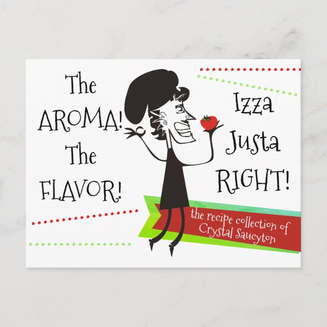 Italienische Kochbuchkarte für französischen Koch Postkarte (Vorderseite)