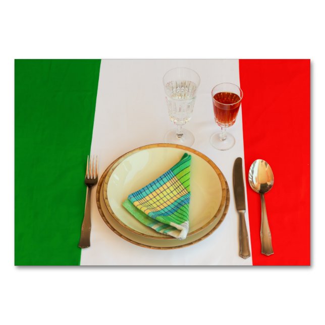 ITALIENISCHE KOCHTISKARTE TISCHNUMMER (Vorderseite)