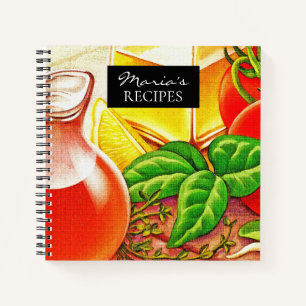 Italienische Kochzutaten Personalisierte Rezepte Notizbuch