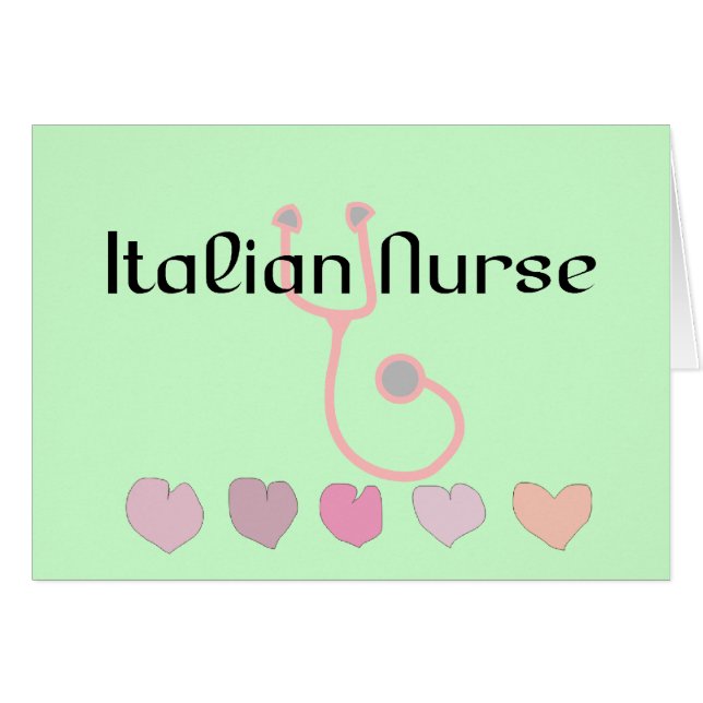 Italienische Krankenschwester-Geschenke--Herzen u. (Vorderseite (Horizontal))