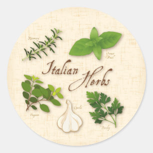 Italienische Kräuter rund Sticker