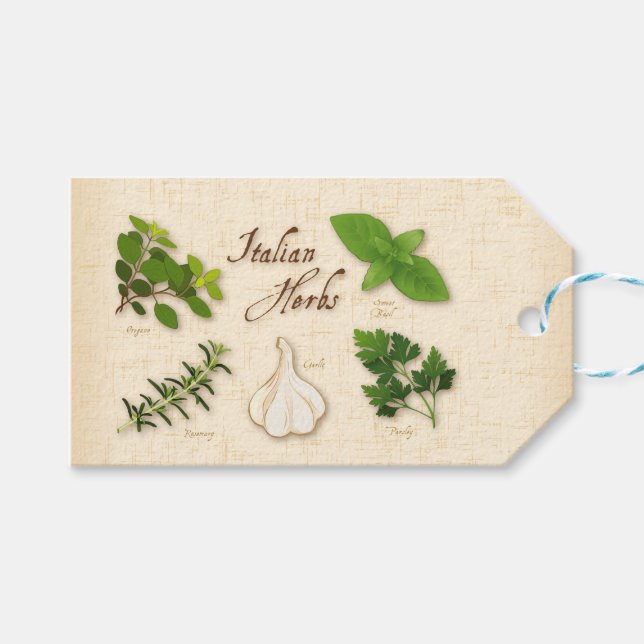 Italienische Kräutermarken Geschenkanhänger (Vorderseite (Horizontal))