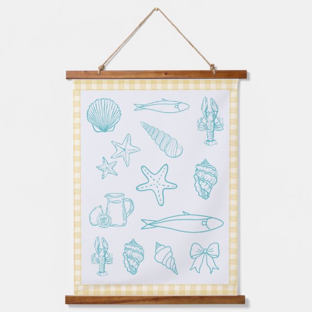 Italienische Küche - Drucken | Sorrento Blue Wandteppich Mit Holzrahmen (Vorderseite)