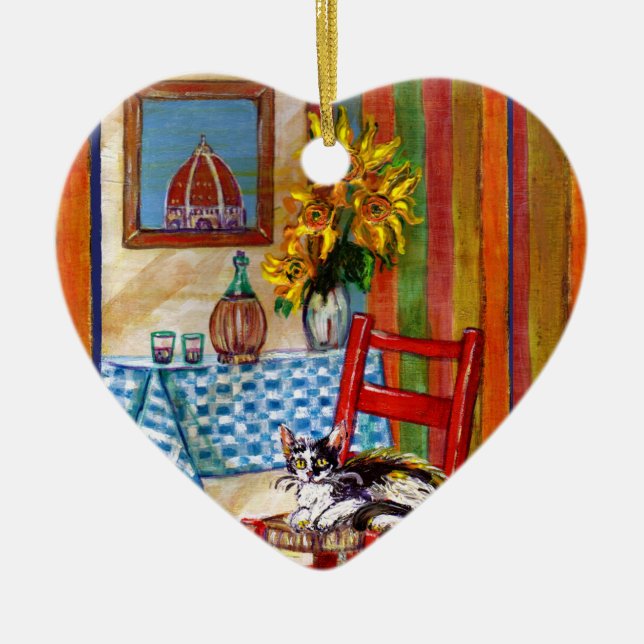 ITALIENISCHE KÜCHE IN FLORENZ I Liebe Toskana Ruby Keramik Ornament (Vorne)