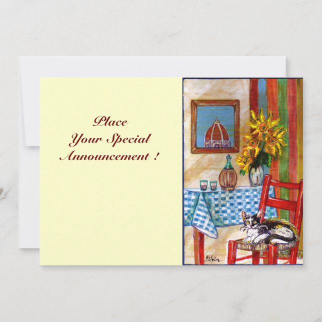 ITALIENISCHE KÜCHE IN FLORENZ, rot blau Ankündigung (Vorderseite)