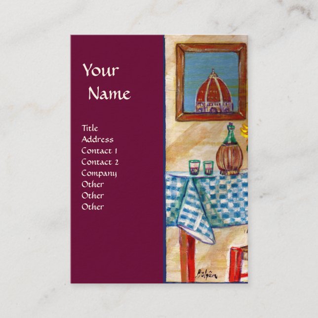 ITALIENISCHE KÜCHE IN FLORENZ VISITENKARTE (Vorderseite)