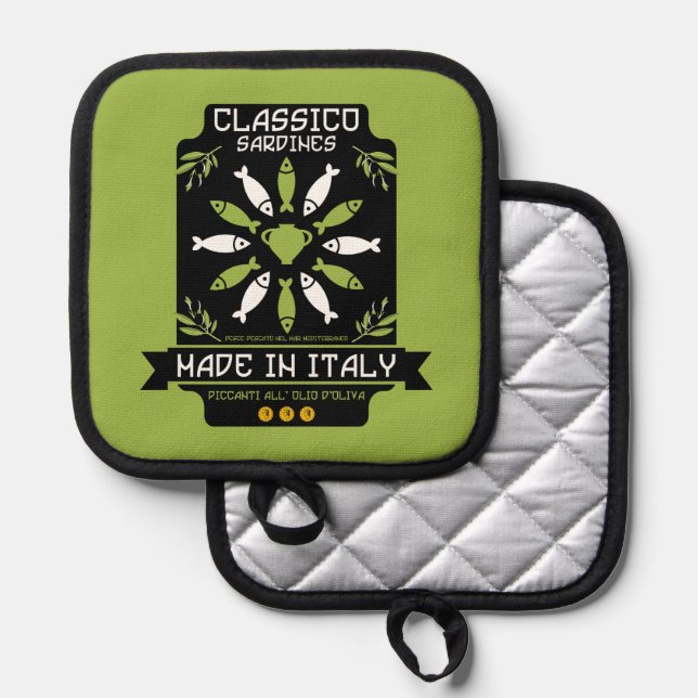 Italienische Küche Topflappen (Vorderseite/Rückseite)