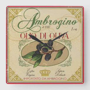 "Italienische Küchen-Uhr, Vintager Quadratische Wanduhr