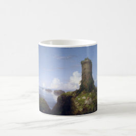 Italienische Küstenlandschaft mit Ruinenturm Kaffeetasse
