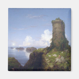 Italienische Küstenlandschaft mit Ruinenturm Magnet