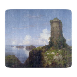 Italienische Küstenlandschaft mit Ruinenturm Schneidebrett