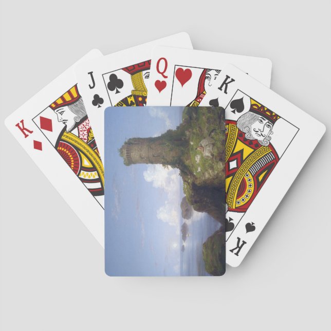 Italienische Küstenlandschaft mit Ruinenturm Spielkarten (Rückseite)