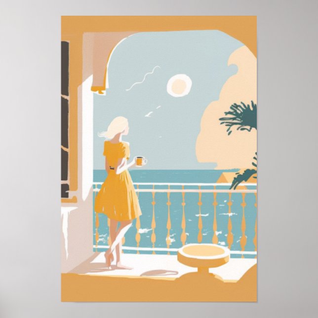 Italienische Küstenstadt Poster (Vorne)