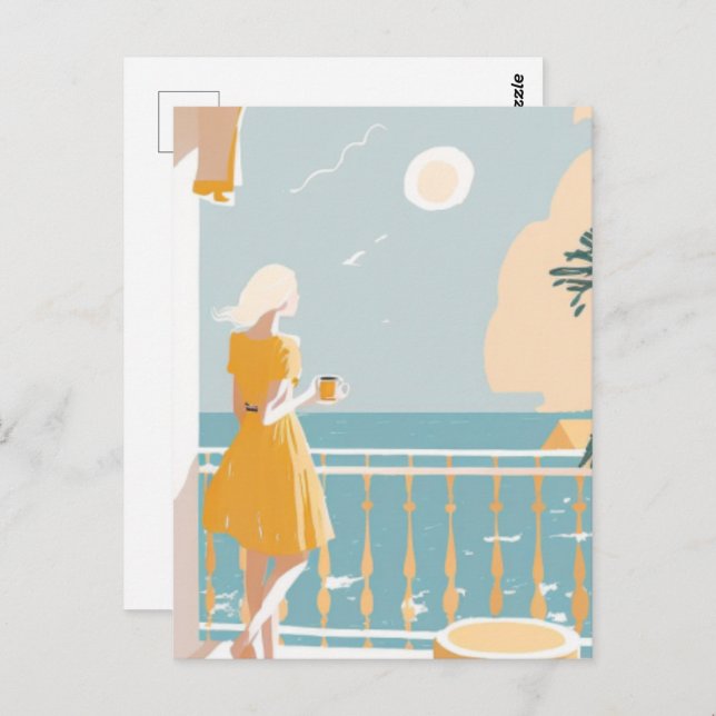 Italienische Küstenstadt Postkarte (Vorne/Hinten)