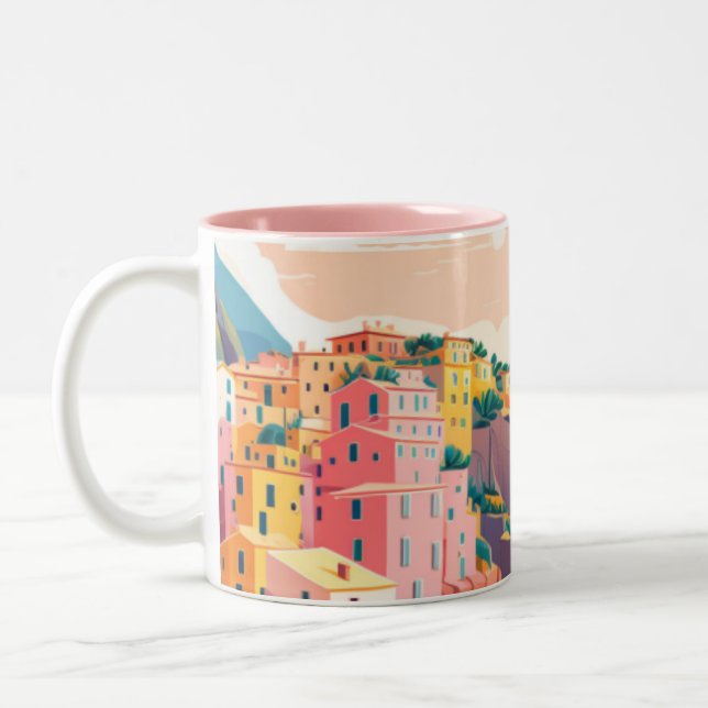 italienische Küstenstadt Zweifarbige Tasse (Links)