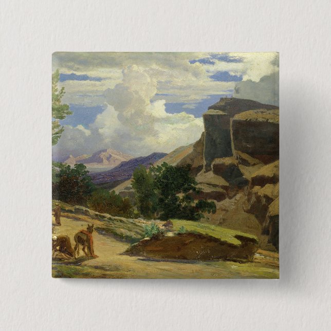 Italienische Landschaft Button (Vorderseite)