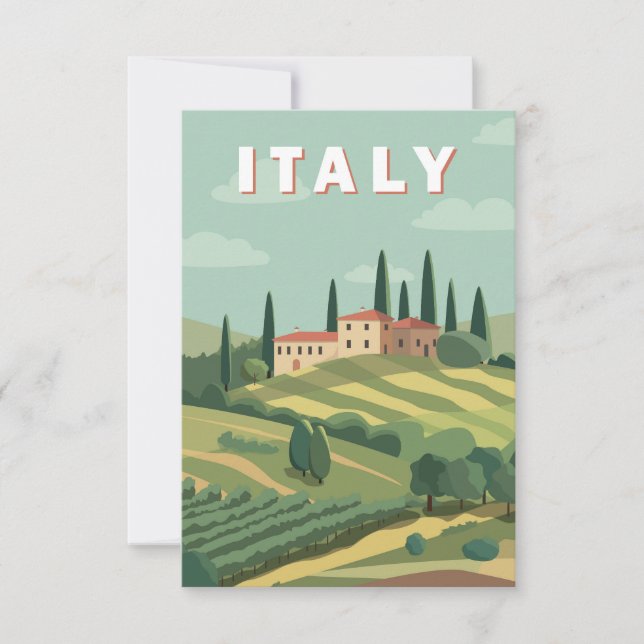 Italienische Landschaft Dankeskarte (Vorderseite)