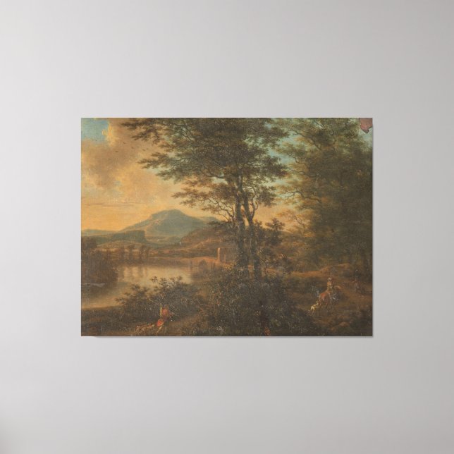 Italienische Landschaft in Sunset, Willem de Heusc Leinwanddruck (Vorderseite)