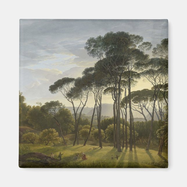 Italienische Landschaft mit Pinienbäumen (Voogd) Magnet (Vorne)