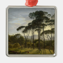 Italienische Landschaft mit Pinienbäumen (Voogd) Ornament Aus Metall