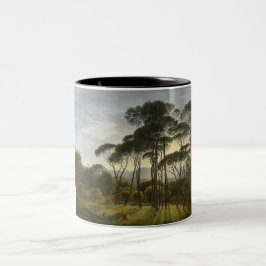 Italienische Landschaft mit Pinienbäumen (Voogd) Zweifarbige Tasse