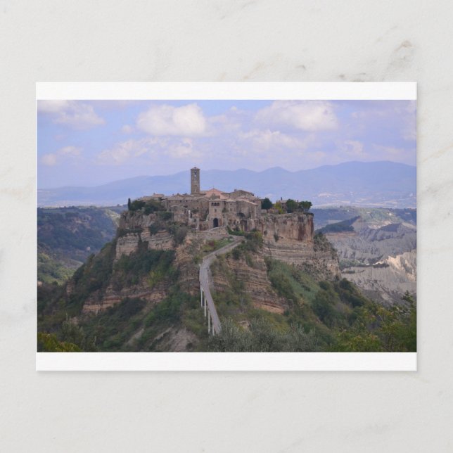 Italienische Landschaft - mittelalterliche Stadt Postkarte (Vorderseite)