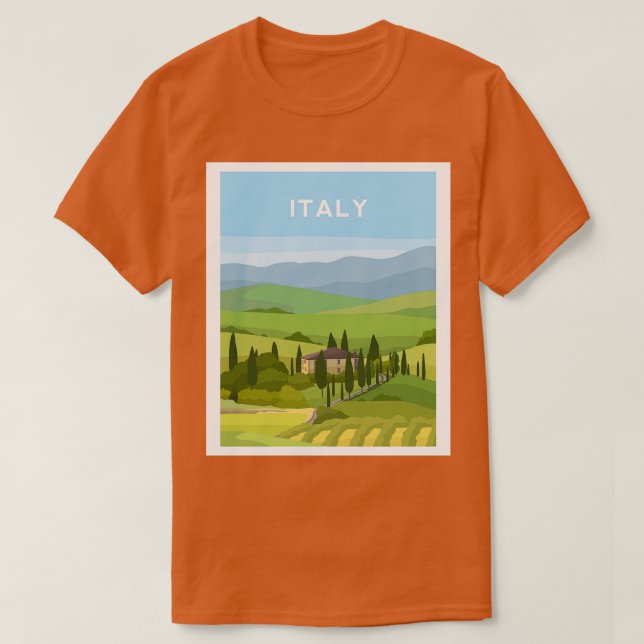 Italienische Landschaft T-Shirt (Design vorne)