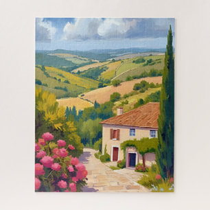 Italienische Landschaft   Weinberg Aquarell Reise Puzzle