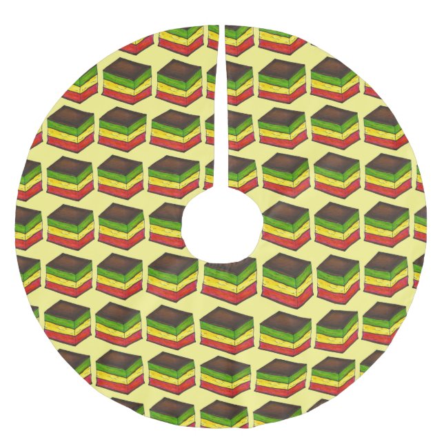 Italienische Lebensmittel Regenbogen Tricolor Sieb Polyester Weihnachtsbaumdecke (Vorderseite)