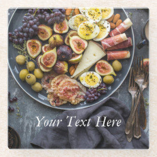 Italienische Lebensmittelauswahl Glasuntersetzer