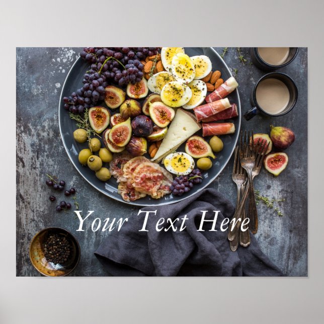 Italienische Lebensmittelauswahl Poster (Vorne)