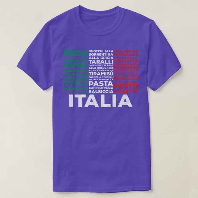 Italienische Lebensmittelflagge Italien Pasta Lieb T-Shirt (Design vorne)