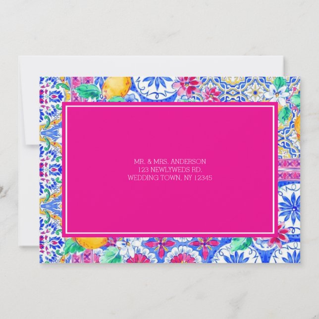 Italienische Lemon Aquarellwoche Danke Karte (Rückseite)