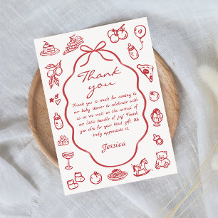 Italienische Lemon Babydusche mit Handzeichnung Dankeskarte