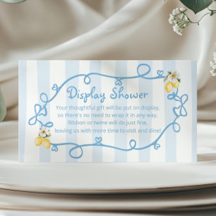Italienische Lemon Blue Bows Display-Dusche Begleitkarte
