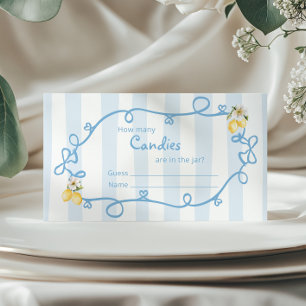 Italienische Lemon Blue Bows Wie viele Bonbons Begleitkarte