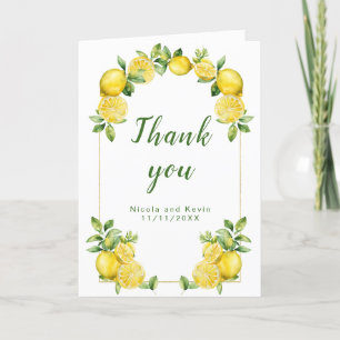 Italienische Lemon Greenerity Frame Wedding Dankeskarte