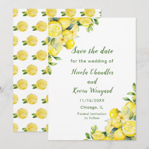Italienische Lemon Greenerity Frame Wedding Save The Date