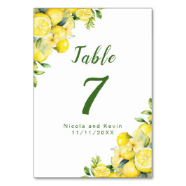 Italienische Lemon Greenerity Frame Wedding Tischnummer