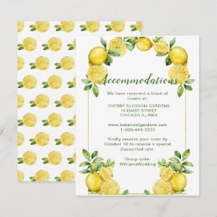 Italienische Lemon-Rahmen Hochzeitsunterkünfte Begleitkarte
