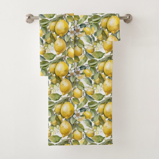 Italienische Lemons Amalfi Küste Badhandtuch Set (Insitu)