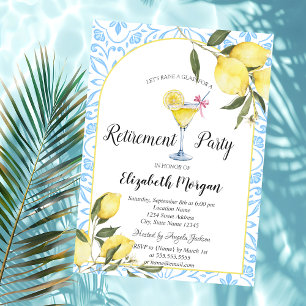 Italienische Lemons Blue Cocktail Pension Einladung