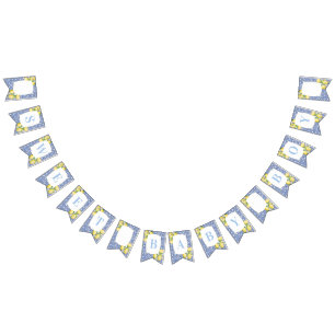 Italienische Lemons Blue White Sweet Baby Boy Dusc Wimpelkette