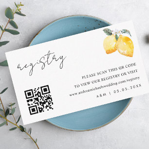 Italienische Lemons Qr Code Wedding Gift Registry Begleitkarte