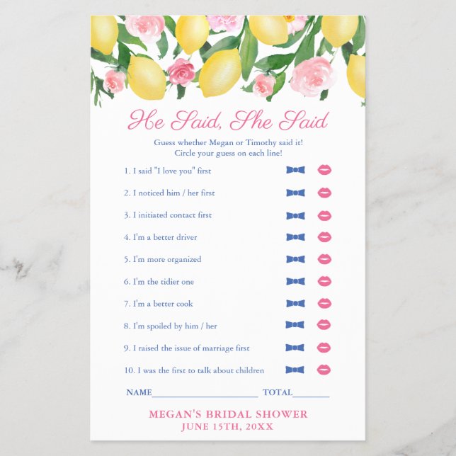 Italienische Lemons sagte er sagte, sie sagte Brau Flyer (Vorne)