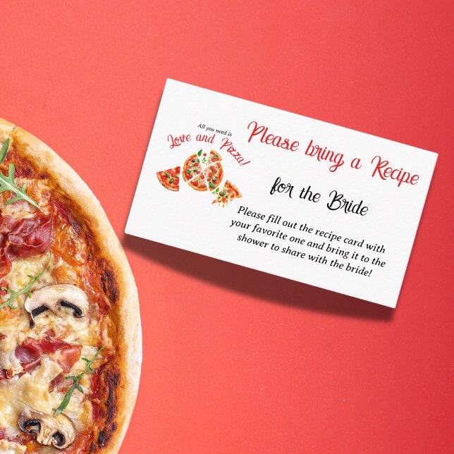 Italienische Liebe & Pizza Party Bridal Dusche Rez Begleitkarte (Von Creator hochgeladen)