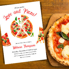 Italienische Liebe & Pizza Party Slice Brautparty Einladung