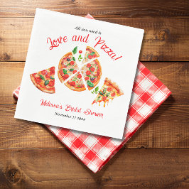 Italienische Liebe & Pizza Party Slice Brautparty Serviette